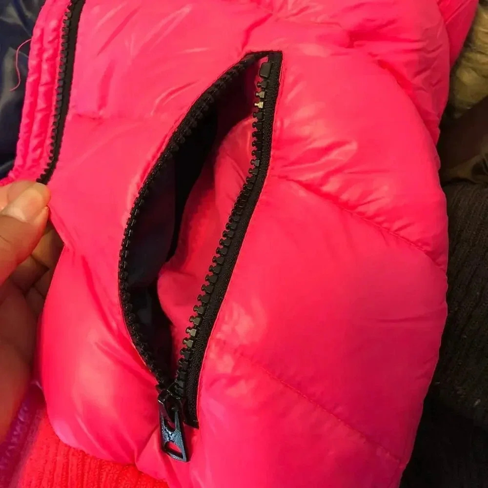 American Eagle Hot Pink BARBIE CORE Hoodie Puffy Cozy Women Vest size XS - Picture 5 of 6